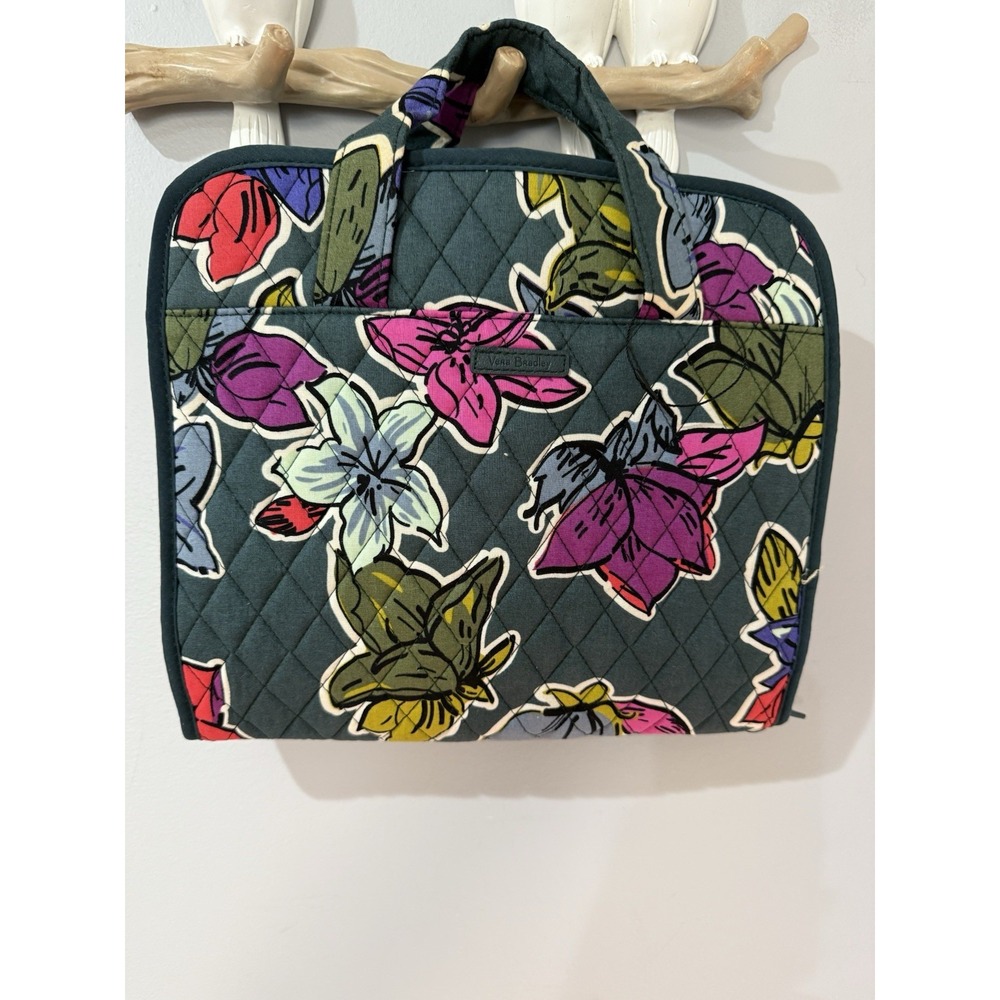 Vera Bradley Hanging Organizer Falling Flowers Pattern 4 Large Pockets 28"x 11"